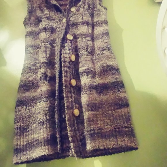 Womens M Tribal Long Sweater Vest - Picture 2 of 8